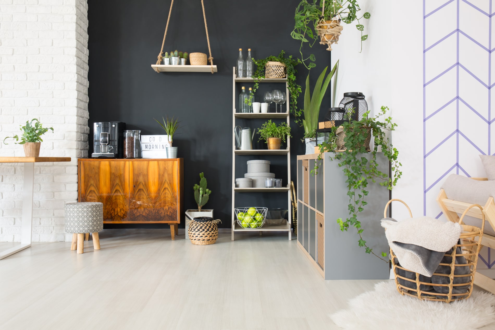 Room with furniture and plants